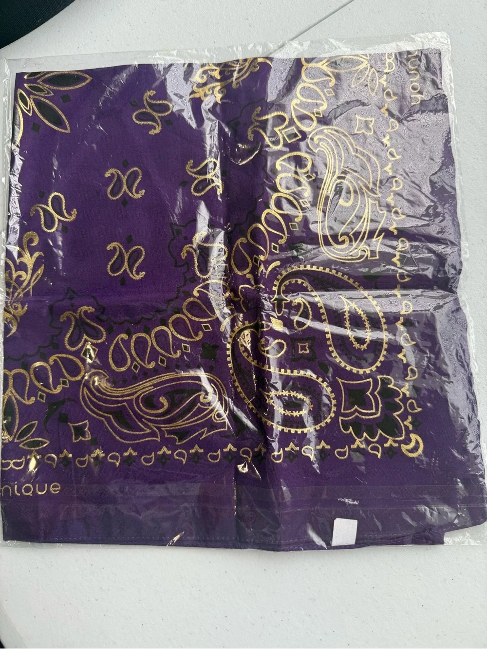 Younique purple and gold bandana